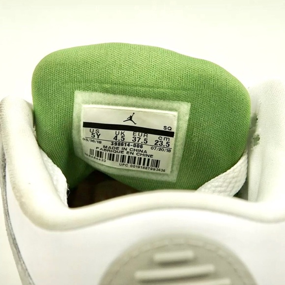 Nike Air Jordan 3 Retro Grey/Green Youth Size 5 - Picture 6 of 7